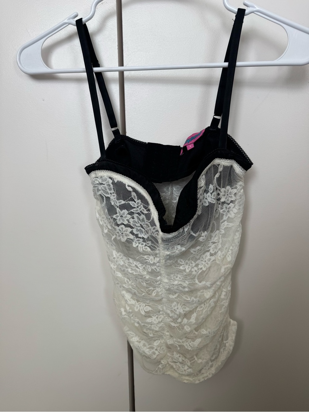 Black & Cream Lace Teddy Bodysuit - Women's Intimates